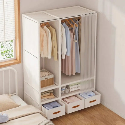 Wardrobe Household Assembly Wardrobe Bedroom Dustproof Furniture Bedroom Clothes Quilts Partitioned Storage Wardrobe Furniture