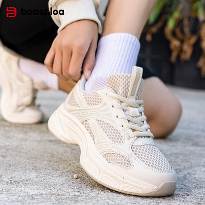 Baasploa Women Running Shoes 35-42 Fashion Lightweight Mesh Breathable Sport Shoes Comfort Soft Female Outdoor Casual Sneakers