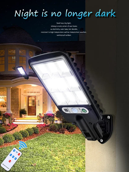 1-6PCS Motion Sensor Solar Outdoor Lights Waterproof 117COB LED Security Wall Lights Street Lamps with 3 Mode Patio Garage Yard