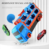 Large Car Transporter Truck Folding Track Racing Vehicle Kids Competitive Games Storage Alloy Car Boy Toy Children Novel Gift