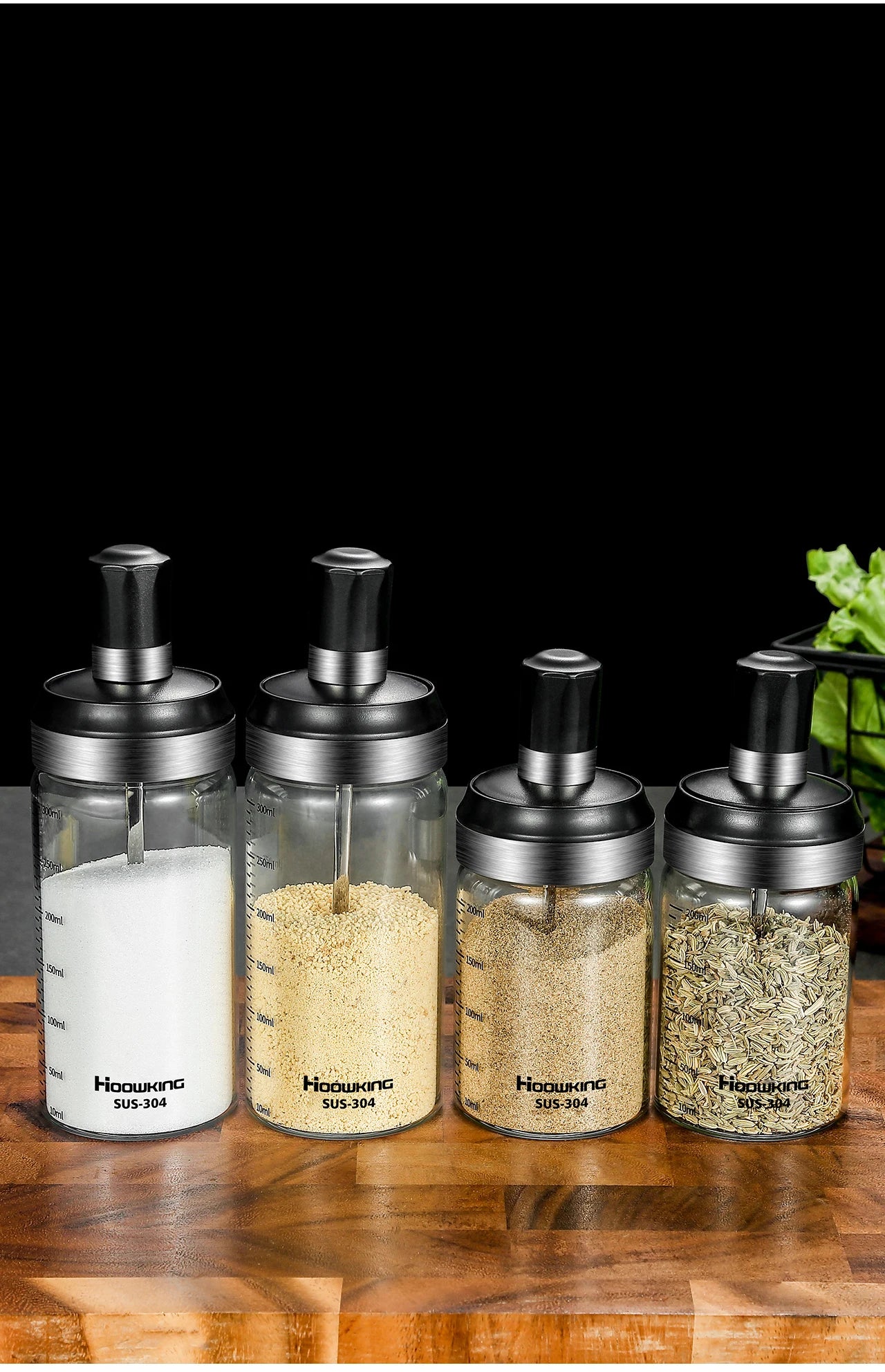 Organizador de tarros de especias, accesorio, azucarero, salero, contenedor de condimentos, cajas con cucharas, suministros de almacenamiento, cajas de especias