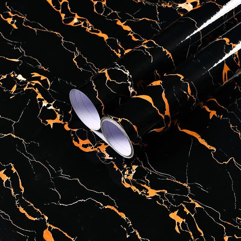 40cm Width Marble Self Adhesive Wallpaper Vinyl Wall Stickers Waterproof Contact Paper For Kitchen Decorative Film Home Decor
