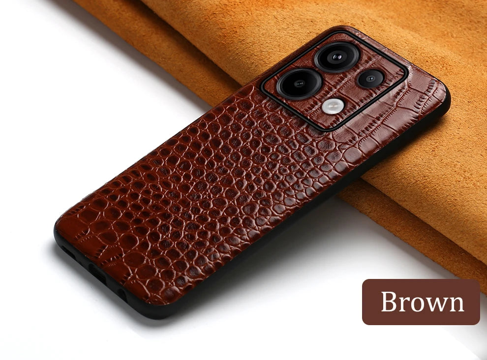 Genuine Cowhide Leather Phone Case for Xiaomi Mi 14 Ultra 13T Pro 14T Pro Poco X6 Pro Back Cover for Redmi Note 13 Pro Plus 5G