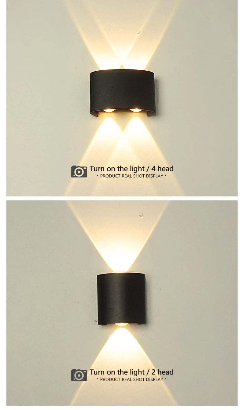 Modern LED Wall Lights Indoor and Outdoor Waterproof Wall Lights Living Room Corridors Courtyard Gardens Outdoor Wall Lights