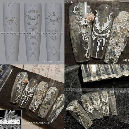 1pc  Snake Flamingo Jellyfish Dragon Dtream 3D Acrylic Mold  Nail Art DIY  Silicone  Nail Art Templates Nails Mold