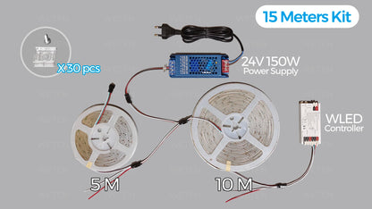 Controlador WLED ESP32 RGBIC COB LED Tira de luz Kit de cinta reactiva al sonido Música Sincronización Funciona con Alexa 24V 5 10 15 20 25 30 40 M