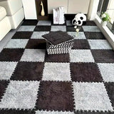 Soft Plush Puzzle Mat BPA-free Interlocking Foam Living Room Rug Warm Non-slip Washable Floor Protector Home Decor Mat