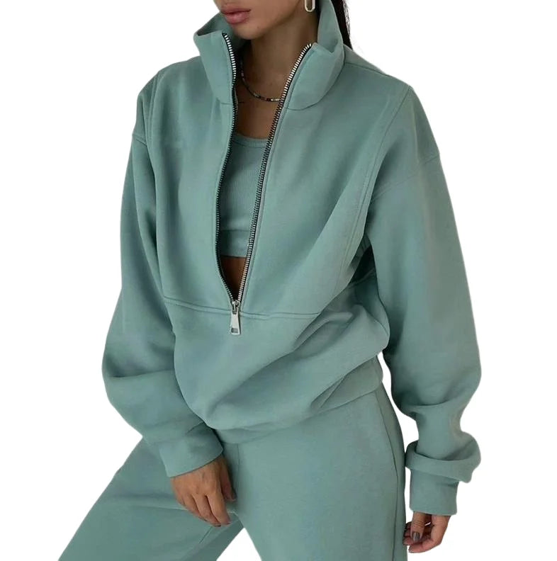2 Piece Sets Women Outfit 2026 Autumn and Winter New Fashion Casual Daily Solid Color Sweater Brushed Sports Street Set