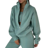2 Piece Sets Women Outfit 2026 Autumn and Winter New Fashion Casual Daily Solid Color Sweater Brushed Sports Street Set
