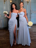 Sexy Solid Pleated Strapless Dress Lady Chic Off-shoulder Backless High Waist Split Dresses Women 2026 New Evening Party Gown