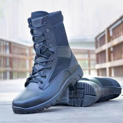 Summer Breathable Tactical boots Mesh Boot Waterproof Soft Shoe Wear-resistant Combat boot anti-skid Outdoor Hiking Walking Boot