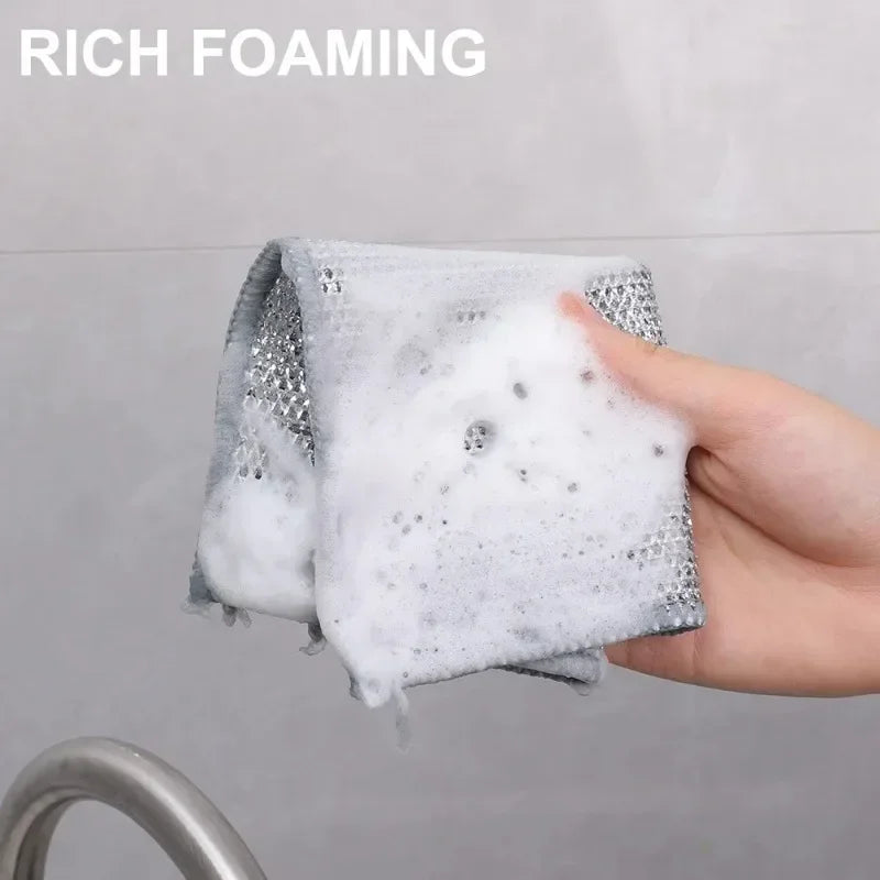1-20 paños de limpieza mágicos de alambre de acero metálico de doble cara gruesos para cocina, vajilla, ollas, toallas, herramientas de limpieza