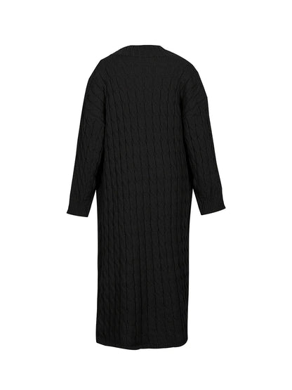 Plus Size Women's Sweater Fashion Casual Cardigan Solid Colour Knitted Sweater Cardigan with Pocket Autumn and Winter Best