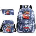 3pcs Disney Pixar Cars Lightning McQueen Students Backpacks Schoolbags Pencil Case Shoulder Bags Boys Girls School Bags Sets