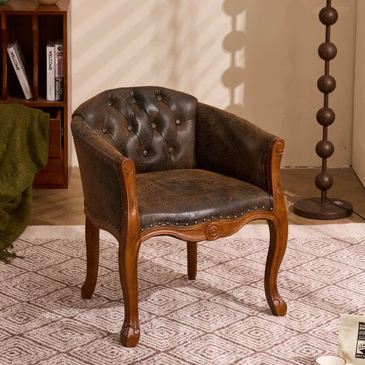 European Hotel Dining Chair, Leisure Sofa Chair, Solid Wood Antique Dining Chair, Living Room Leisure Sofa, Support Customization
