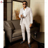 Blue Shawl Lapel Suit Male 2 Pieces Tailored Groom Wedding Suits Tuxedo Best Man Blazer Pants Trendy Fashion Marriage Costume
