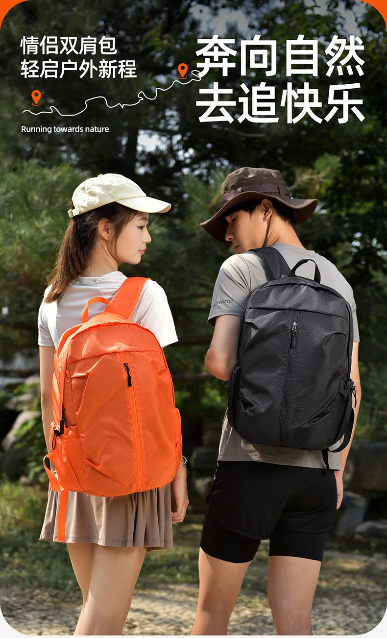 Unisex Foldable Expandable Nylon Backpack Lightweight Casual Large Capacity Multifunctional Outdoor Sports Travel Bag