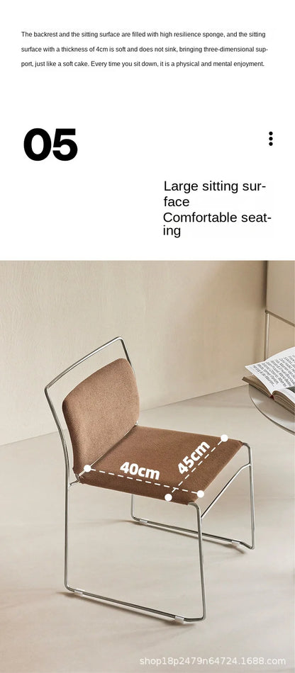 Realife Middle Ancient Style Dining Chair Nordic Design Home Study Chair Coffee Shop Soft Bag Backrest Chair Metal Frame 2025