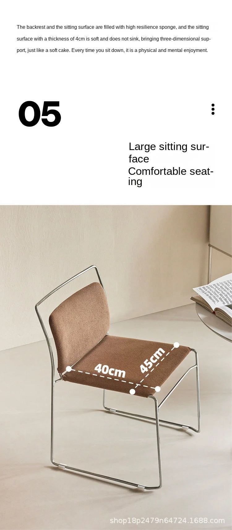 Realife Middle Ancient Style Dining Chair Nordic Design Home Study Chair Coffee Shop Soft Bag Backrest Chair Metal Frame 2025