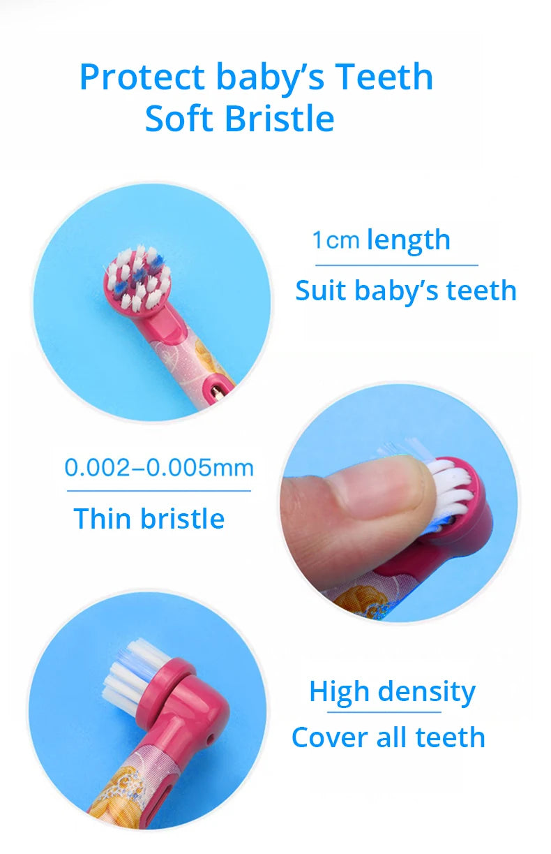 Cepillo de dientes eléctrico Oral-B Kids con cerdas suaves y cabezal reemplazable con temporizador de 2 minutos para niños mayores de 5 años.