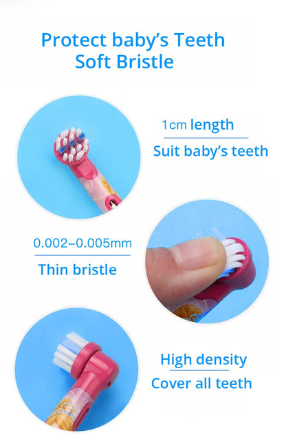 Cepillo de dientes eléctrico Oral-B Kids con cerdas suaves y cabezal reemplazable con temporizador de 2 minutos para niños mayores de 5 años.