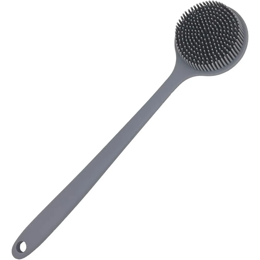 Back Scrubber for Shower Soft Silicone Bath Body Brush with Long Handle