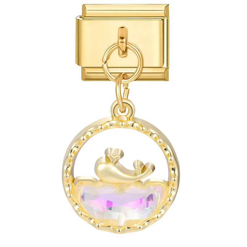 FUNIQUE-Aço Inoxidável Ouro Charme Links, Borboleta, Café, Vela, Barco, Italiano, Fits 9 milímetros Pulseira, Fazer Jóias, DIY