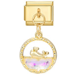 FUNIQUE-Aço Inoxidável Ouro Charme Links, Borboleta, Café, Vela, Barco, Italiano, Fits 9 milímetros Pulseira, Fazer Jóias, DIY