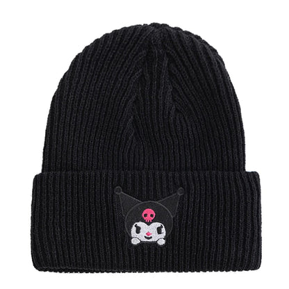 Hot Sale Saniro Hello Kitty Beanie Hat Women Cute Cartoon Cinnamoroll Melody Kuromi Winter Knitted Cap