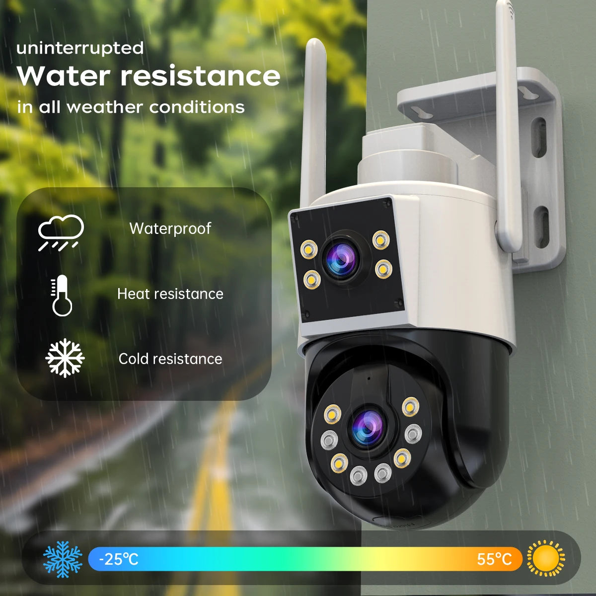 JOOAN 10MP 6MP PTZ Wifi Camera Outdoor Dual Lens Dual Screen IP Camera AI Tracking Security Protection CCTV Surveillance Camera