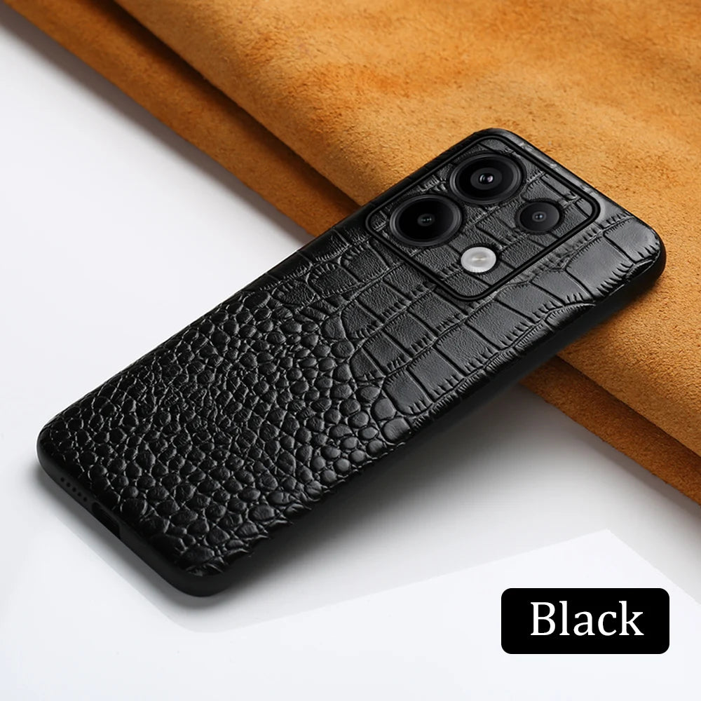 Genuine Cowhide Leather Phone Case for Xiaomi Mi 14 Ultra 13T Pro 14T Pro Poco X6 Pro Back Cover for Redmi Note 13 Pro Plus 5G