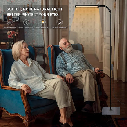 Lâmpada de assoalho led para sala estar ajustável pescoço ganso suporte luz regulável interior quarto em pé luz leitura decoração escritório