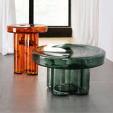 Artistic Glass Coffee Tables, Creative Design End Tables for Living Room , Stylish Accent Tea Table with Various Sizes & Colors
