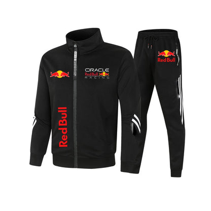 2025Red Bull Logo Men's Polo Set 2-piece New Red Bull Printed Jacket Men's Fashion Casual Simple Baseball Jacket Polo Set Stormt