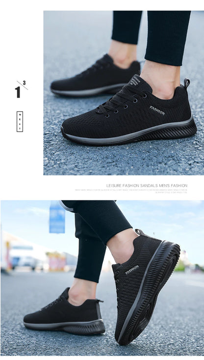 Men Running Walking Knit Shoes Fashion Casual Sneakers Breathable Sport Athletic Lightweight Men Sneakers Casual Shoes