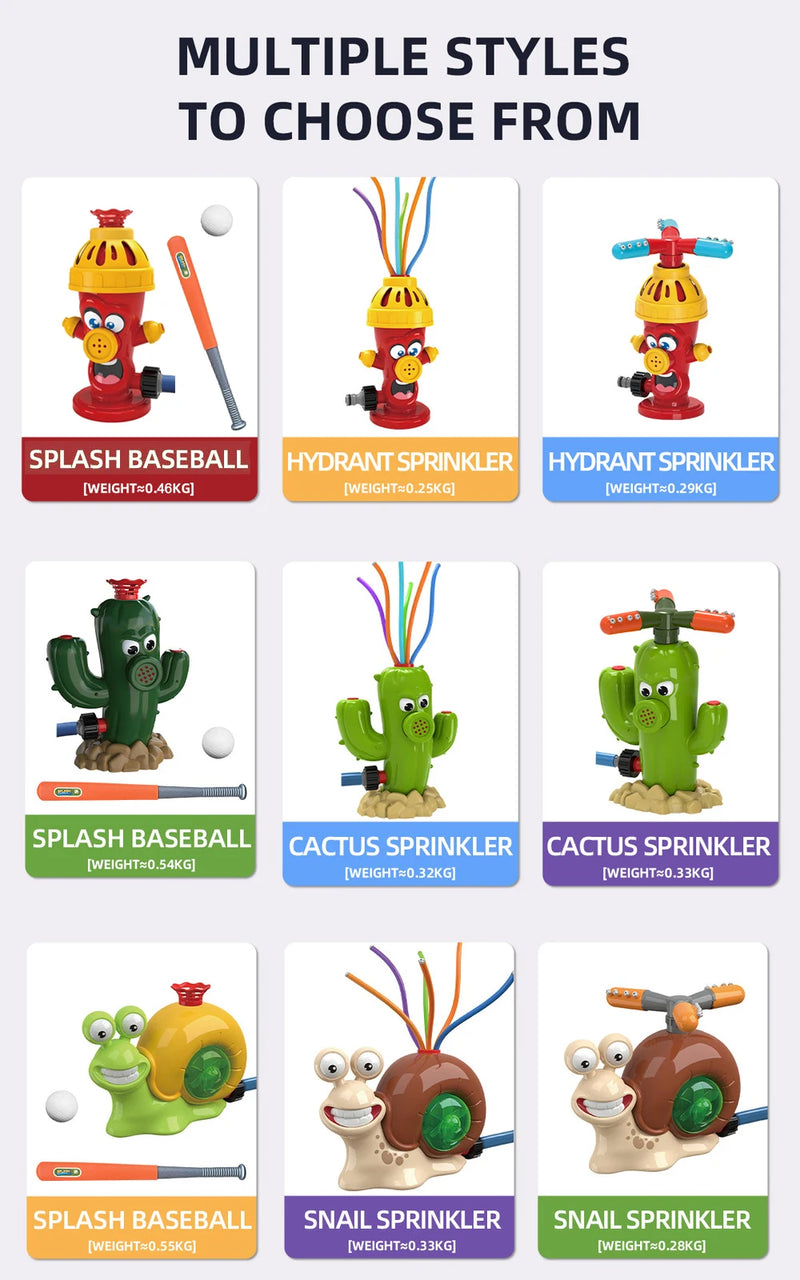 Hydrant Sprinkler Outdoor Water Spray Toy Backyard Garden Water Toys Summer Yard Cartoon Splash Sprinkler Baby Bath Toy for Kids