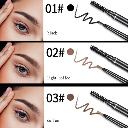 1.5mm Fine Eyebrow Pencil with Double Head Automatic Rotation, One Line Eyebrow Pencil Waterproof and Makeup Free Makeup Pen