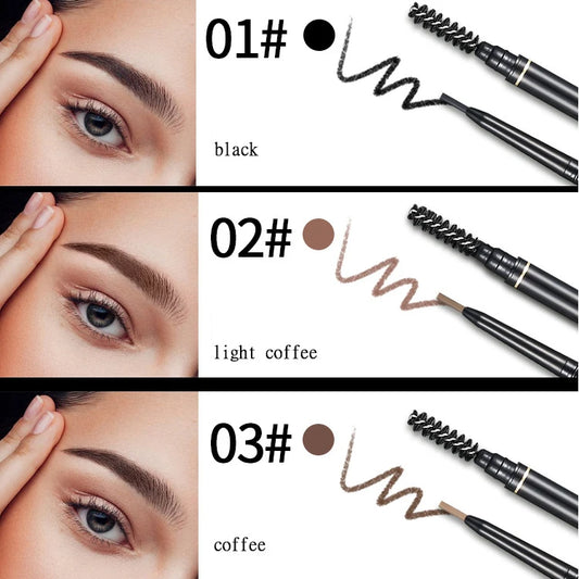 1.5mm Fine Eyebrow Pencil with Double Head Automatic Rotation, One Line Eyebrow Pencil Waterproof and Makeup Free Makeup Pen