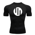 Gym Short Sleeve Running T-Shirt Men's Compression Long Sleeve Shirt Sun Protection Quick Drying Sports Top Black Sportswear 4xl