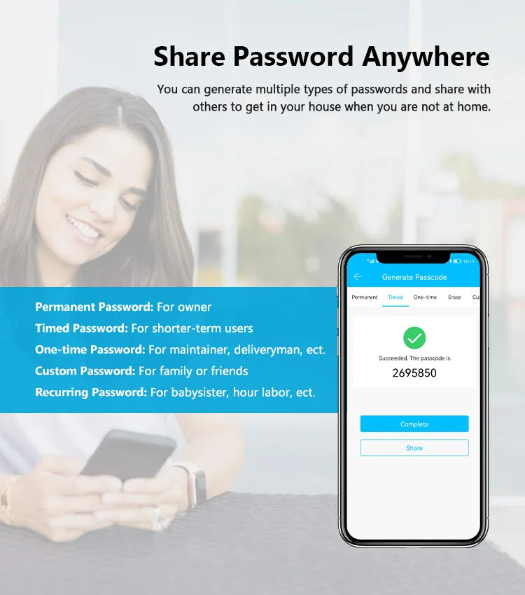 Tuya WIFI Double Side Fingerprint Lock Waterproof Outdoor Gate Passcode Rfid Card Keyless Smart Door Lock