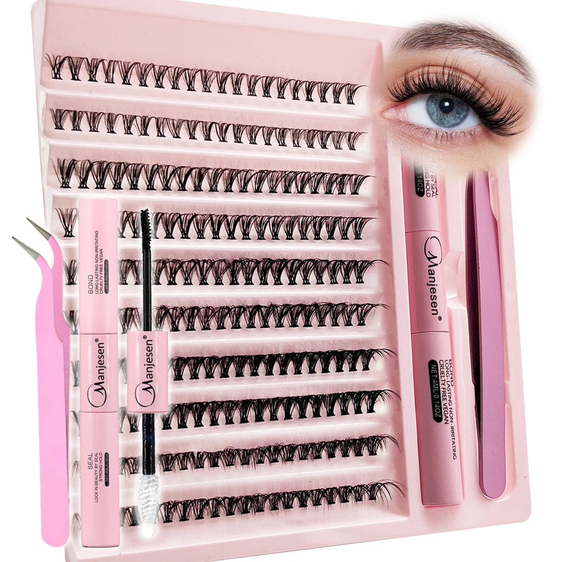 DIY Lashes Extension Kit, Clusters, Bond e Seal, Ferramentas de maquiagem para colagem, cola Acessórios, 200 pcs