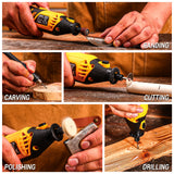 DEKO Kit de herramientas rotativas de 220v, herramientas rotativas manuales eléctricas Mini para madera/Metal, máquina perforadora amoladora eléctrica