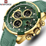 New NAVIFORCE Watches for Men Leather Men's Military Sport Waterproof Watch Quartz Wristwatch Chronograph Male Clock