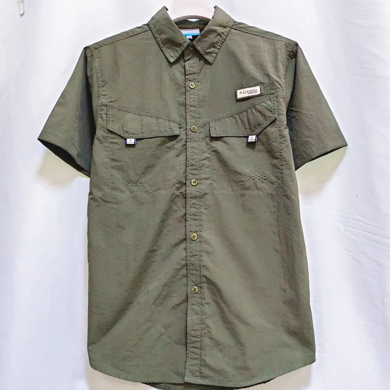 Camisa para hombres Spring/Summer New Long sleeved Short sleeved Classic Polo Collar Shirt Top Pocket Men's Casual Shirt 2024