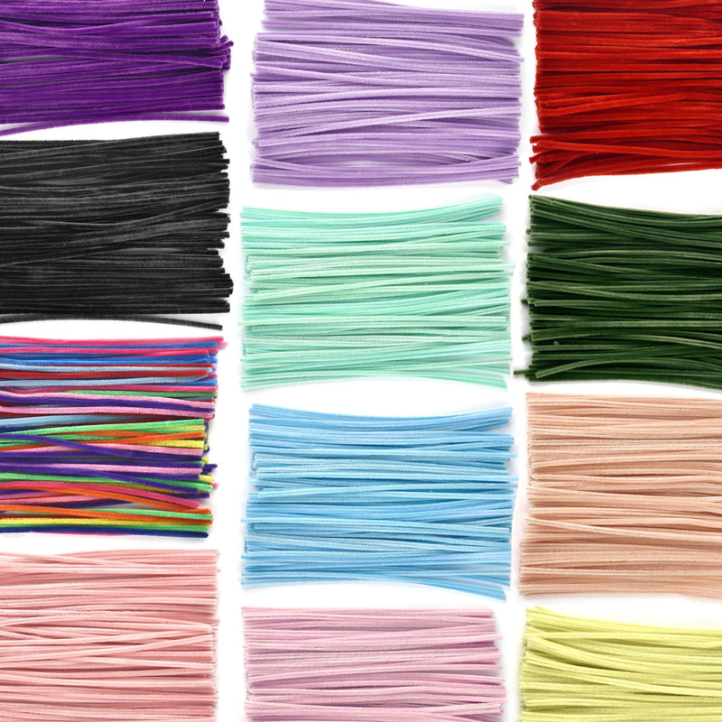 100pcs Chenille Stems Toys DIY Strips Twist Bar Anvil Wire Craft Pipe Creative Hobby Children Plush Stick Chenille Sticks