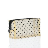 Heart-Shaped Nylon Mesh Cosmetic Bag Portable Toiletry Organizer for Women Makeup Storage