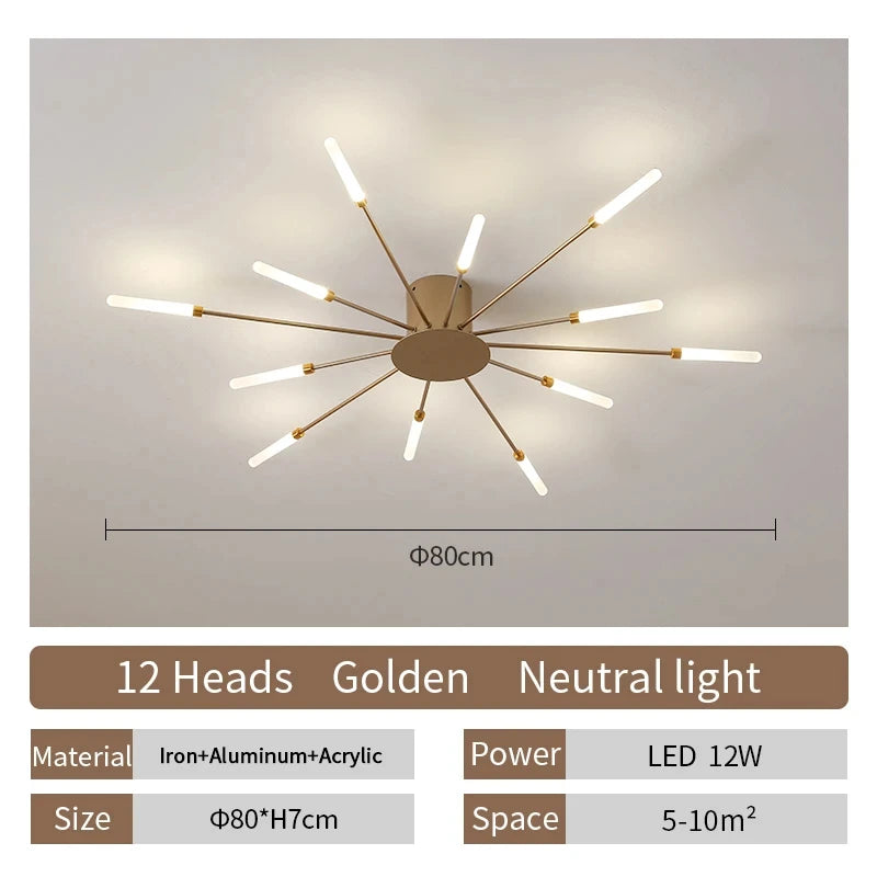 Modern LED Ceiling Lamp Living Room Dining Bedroom Ceiling Chandelier Lights Nordic Fireworks Design Home Decor Indoor Lighting