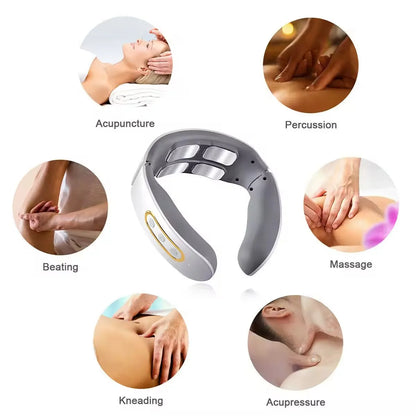 Electric Smart Massager Neck and Shoulder Pulse Massager Kneading Tens Wireless Heat Cervical Vertebra Relax Pain Relief