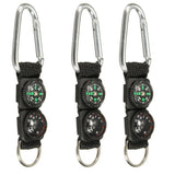 1pc Universal Multifunction 3 In 1 Camping Climbing Hiking Mini Carabiner With Keychain Compass Thermometer Hanger Key Ring