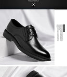 3/6/8 CM Elevator Shoes Men Dress Shoes Black Soft Leather Men Heightening Formal Shoes Casual Business Men Oxfords Suit Shoes